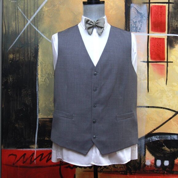 NWT Jos A Bank 1905 Size 1X Suit Separate Vest Wool Grey C100810 - Picture 1 of 4